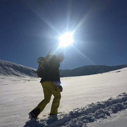 Manager and Corporate Team Member Ian Conneely does some back country trekking on a glacier in New Zealand