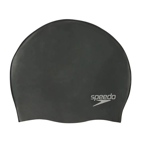 Plain Moulded Silicone Swim Cap - Black