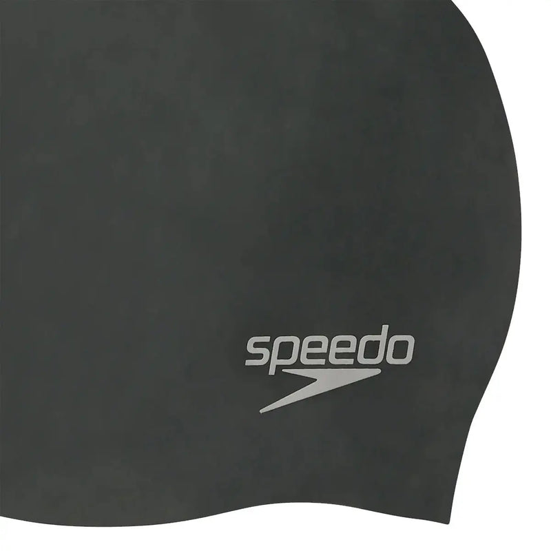 Plain Moulded Silicone Swim Cap - Black