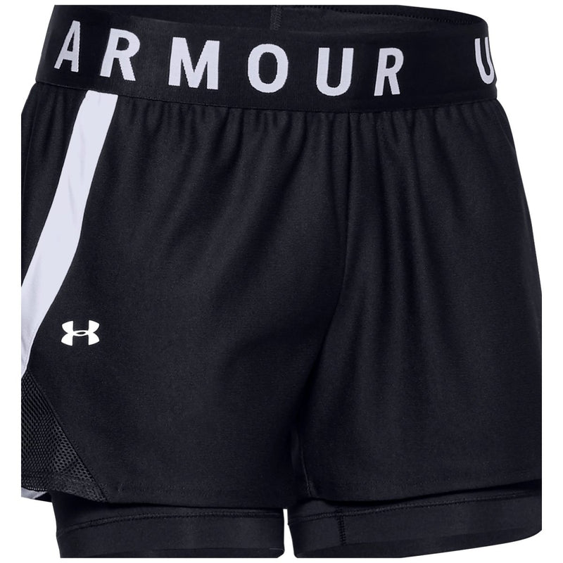 Under Armour Play Up 2-in-1 Shorts - Black/White - Great Outdoors Ireland