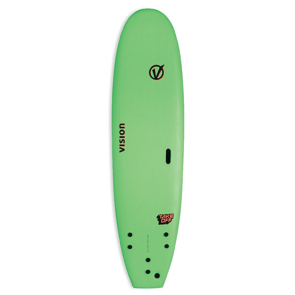 Vision Lime/Red 8-0 Take Off Surfboard - Great Outdoors Ireland