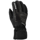 Black glove with 'Ziener' branding on a white background. Stay dry and in control with AQUASHIELD® ski gloves featuring soft leather grip and sustainable construction.
