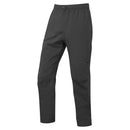 Black pants on a white background. Waterproof men's rainpant with HydroDRY® tech and durable recycled ripstop fabric.