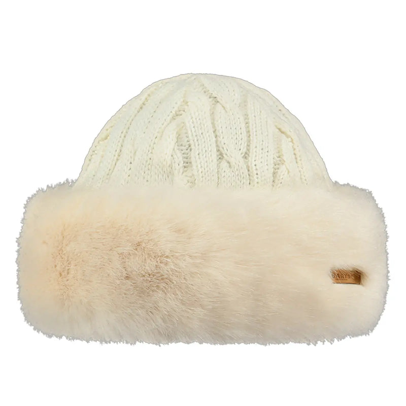 Warm and stylish Barts Fur Cable Bandhat: Acrylic, faux fur, fleece lining. Ideal winter accessory.