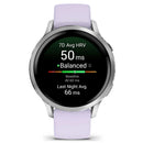 Garmin Venu® 4 - 41 mm | Silver with Periwinkle Silicone Band  