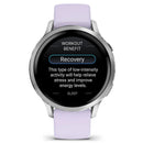 Garmin Venu® 4 - 41 mm | Silver with Periwinkle Silicone Band  