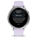Garmin Venu® 4 - 41 mm | Silver with Periwinkle Silicone Band  