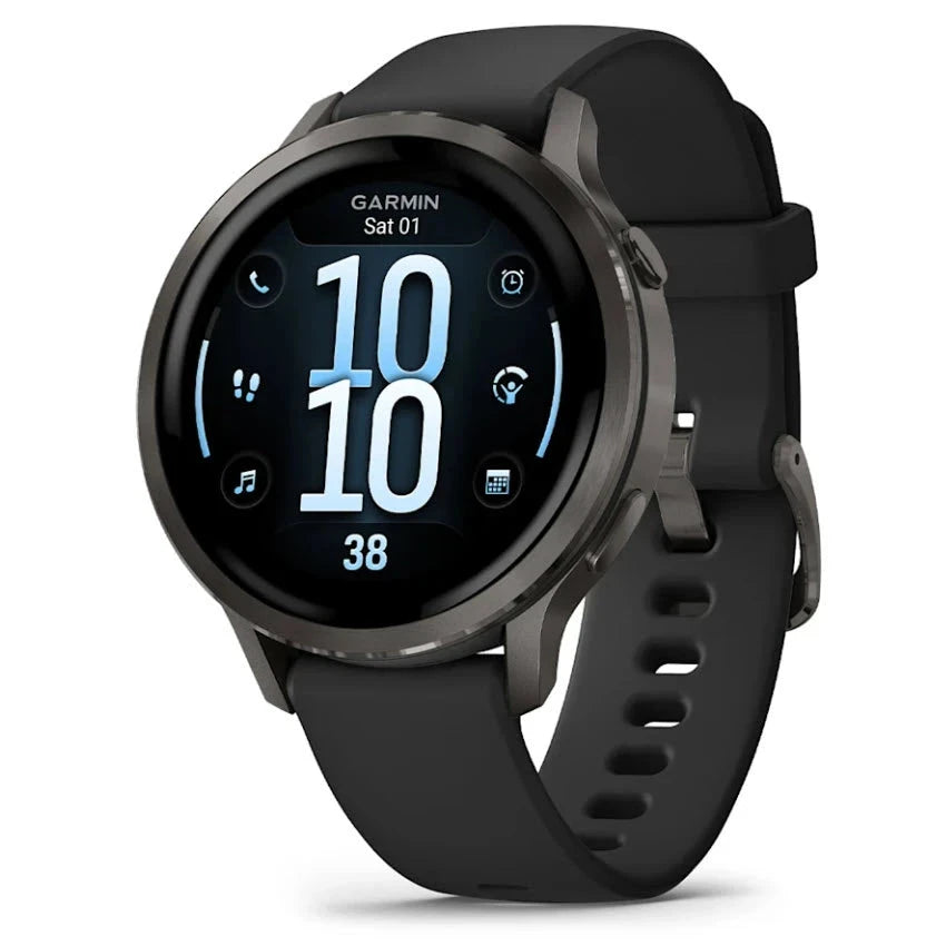 Garmin Venu® 4 - 41 mm | Slate with Black Silicone Band  