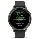 Garmin Venu® 4 - 41 mm | Slate with Black Silicone Band  
