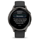 Garmin Venu® 4 - 41 mm | Slate with Black Silicone Band  