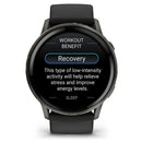 Garmin Venu® 4 - 45 mm | Slate with Black Silicone Band  