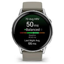 Garmin Venu® 4 - 45 mm | Silver with Silver Grey Silicone Band  