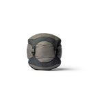 A gray and black Sea to Summit compression sack with two buckle straps, designed for compactly storing items such as the Circuit Down Sleeping Bag (-1°C) or clothing, sits upright on a white background.