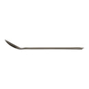 The MSR Titan Long Spoon, crafted from titanium and featuring a sharply bent handle, is displayed in profile against a white background—an essential ultralight camp cookware piece and the perfect backcountry utensil.