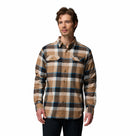 Man wearing brown shirt