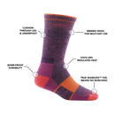 Darn Tough Hiker Boot Full Cushion Midweight - Plum  