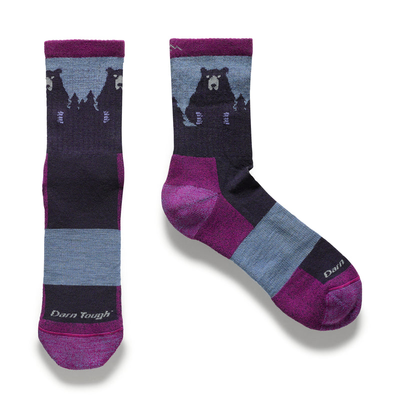 Bear Town Micro Crew Hiking Sock - Purple