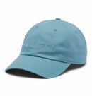 A light blue Columbia Provisions Ball Cap with a curved brim and an embroidered Columbia logo on the front. This cotton cap features stitched eyelets for ventilation, visible seams, and an adjustable back closure for a comfortable fit.
