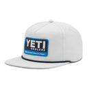 White cap with YETI Coolers logo on a white background