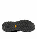 The image shows the sole of the Columbia Mens Tellurix Titanium Outdry Hiking Shoe, featuring deep, rugged treads and a yellow Vibram Megagrip logo for superior grip and traction on rough terrain.