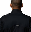 A person is shown from behind wearing a black Columbia Mens Summit Step™ Full Zip Technical Fleece. The Columbia logo and branding are visible on the upper back against a plain white background.
