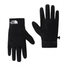 Black gloves with The North Face logo on a white background