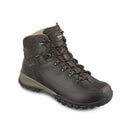A single dark brown Meindl Mens Trento GTX Walking Boot with black laces, metal eyelets, rugged black sole, padded ankle collar, visible stitching, and a logo patch on the tongue—showcasing classic Meindl quality.
