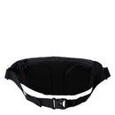 The North Face Terra 6-Litre Bum Bag, shown against a white background, is a sleek black waist pack with a zippered main compartment, padded mesh back for comfort, and an adjustable strap with a plastic buckle—offering ample space for your hiking essentials.