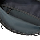 Open view of an empty The North Face Terra 6-Litre Bum Bag in gray and black, revealing a spacious main compartment with a zippered pocket and mesh divider inside—ideal for organizing all your hiking essentials.
