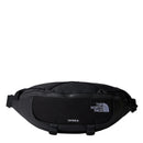The North Face Terra 6-Litre Bum Bag is a black waist pack featuring a front zipper pocket, adjustable strap, and the brand’s white logo on the front—ideal for carrying your hiking essentials.