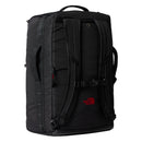 A large black Great Outdoors Base Camp Boot Bag with padded shoulder straps, multiple handles, and red logo branding stands upright on a plain white background—ideal for carrying snowboarding or ski boots.