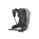 Rab Airox ND22L Day Pack for women in gray and black, featuring padded shoulder straps, a ventilated AEROFIT back system, adjustable chest and waist straps, and multiple zippered compartments, displayed on a white background.