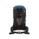 A Rab Airox 30L Hiking Pack in blue and black is displayed upright against a white background. This ventilated hiking backpack includes padded shoulder straps, a breathable mesh back panel, and a waist belt, and features the innovative Rab AEROFIT back system for enhanced comfort during long treks.