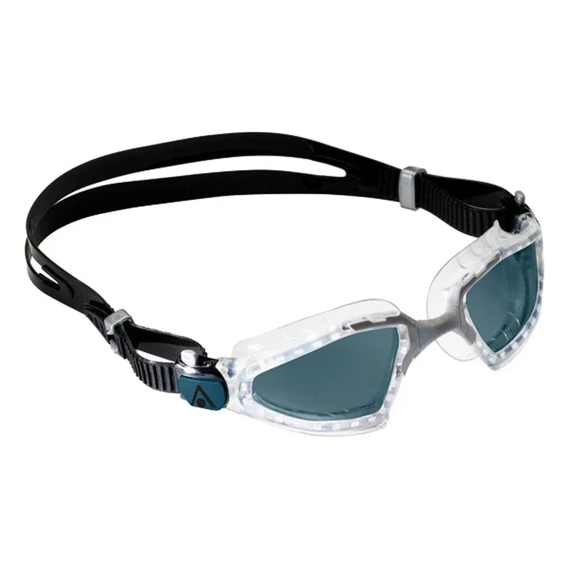 Dive confidently with Aquasphere's Kayenne Pro Goggle in Transparent Grey Lens Dark, offering clarity and style for your aquatic adventures.