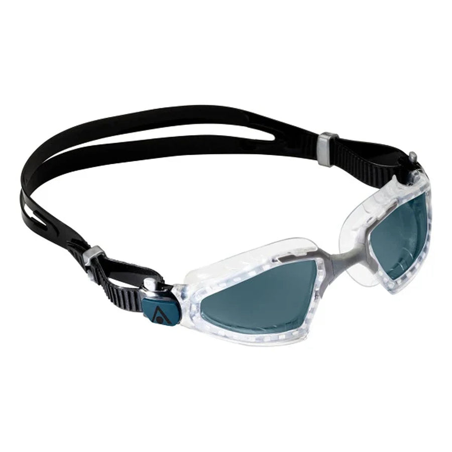 Dive confidently with Aquasphere's Kayenne Pro Goggle in Transparent Grey Lens Dark, offering clarity and style for your aquatic adventures.