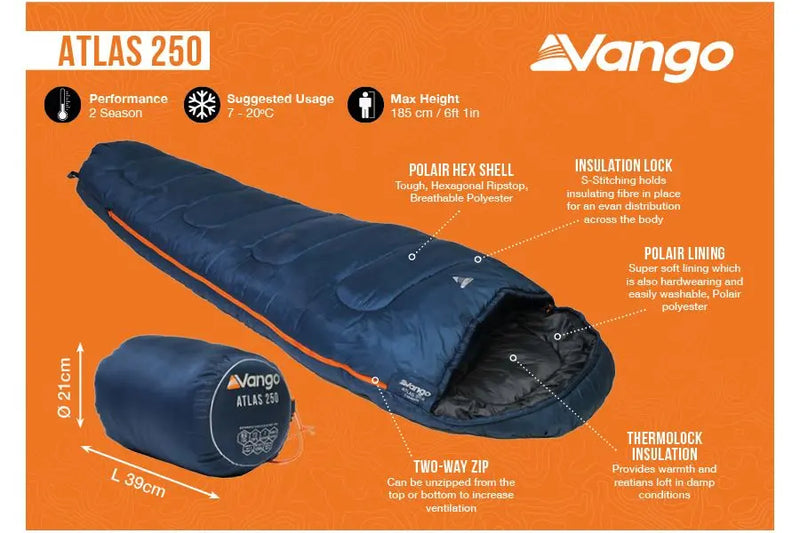 Vango Atlas 250 Sleeping Bag - Main Image
