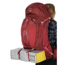 Osprey Aura AG 65 Backpack back view, Berry Sorbet