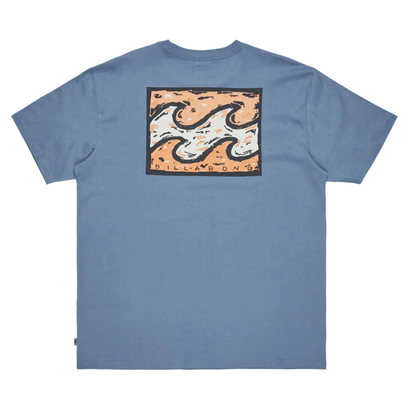 Billabong Men's Crayon Wave Short Sleeved Tee - Carolina Blue