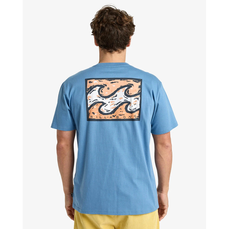 Billabong Crayon Wave Short Sleeved Tee - Carolina Blue  