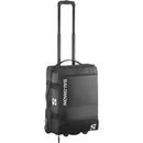 Travel effortlessly with the Salomon Cabin Container 40L. Features noise-free wheels, padded laptop sleeve, and waterproof materials.