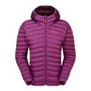 Rab Women's Cirrus Flex Insulated Hooded Jacket front view, Plum/Mulberry