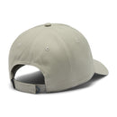 A light grey cotton Provisions Ball Cap by Columbia, shown from the back, highlights its adjustable closure and stitched eyelets on the crown. The cap rests on a white background with a subtle shadow beneath it.