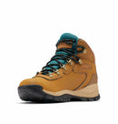 Columbia Women's Newton Ridge Plus Waterproof Hiking Boot front view, Elk/River Blue