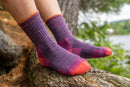 Darn Tough Hiker Micro Crew Midweight Hiking Sock - Plum  