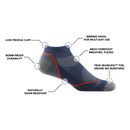 Darn Tough Light Hiker No Show Lightweight Hiking Sock  