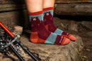 Darn Tough Bear Town Micro Crew Lightweight Hiking Sock - Burgundy  