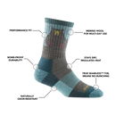 Darn Tough Bear Town Micro Crew Lightweight Hiking Sock  