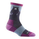 Darn Tough Bear Town Micro Crew Lightweight Hiking Sock - Purple  