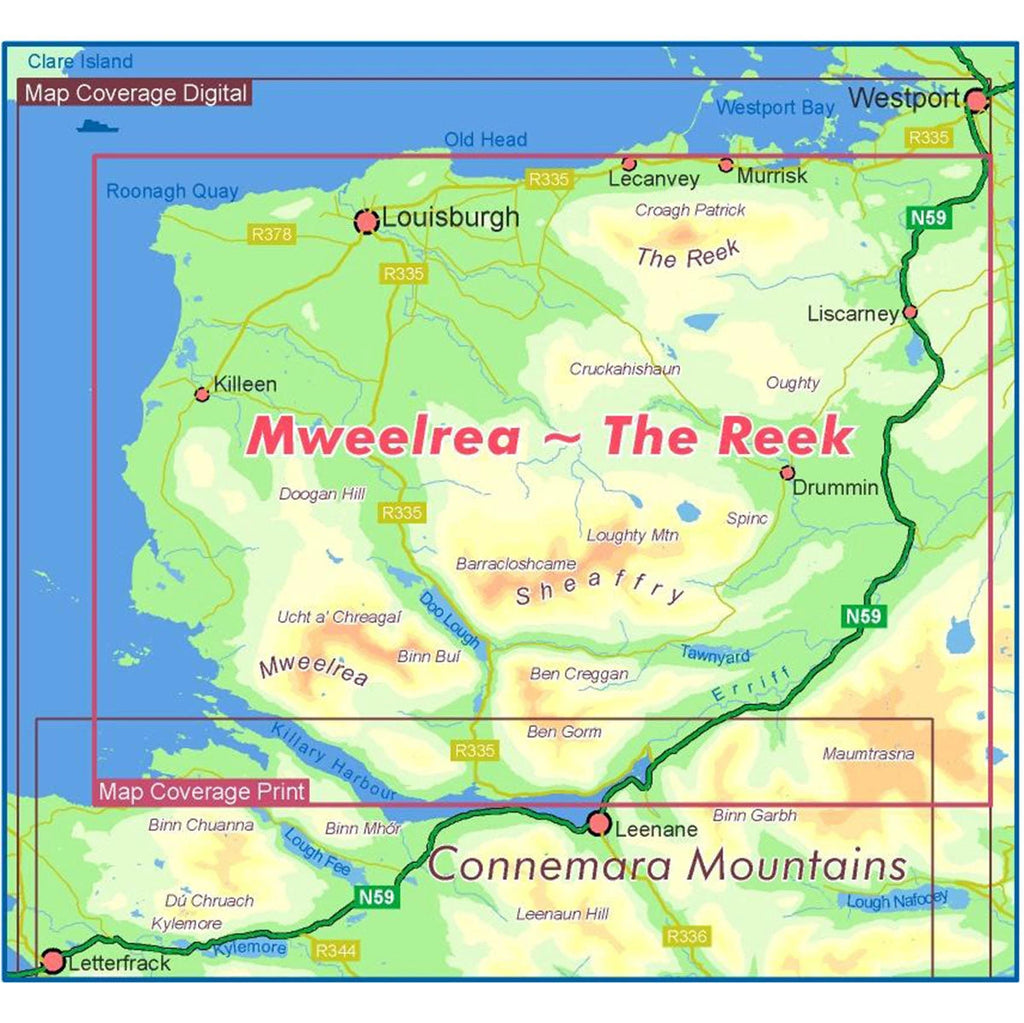 East West Mapping Waterproof Mweelrea & The Reek 1:25k