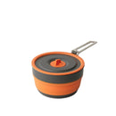 Orange and gray collapsible container with a handle on a white background
